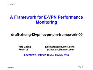 A Framework for E-VPN Performance Monitoring