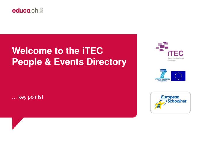 welcome to the itec people events directory