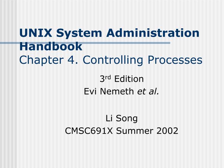 unix system administration handbook chapter 4 controlling processes