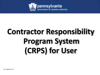 Contractor Responsibility Program System (CRPS ) for User