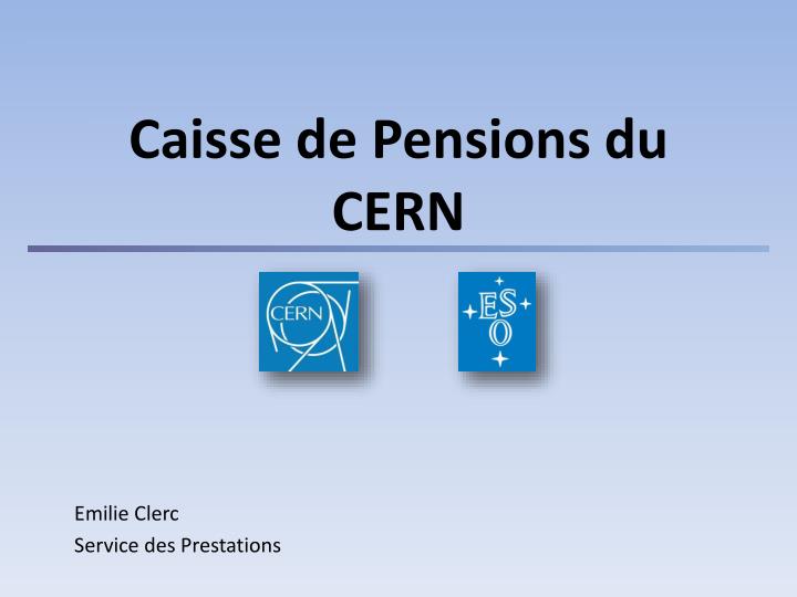 caisse de pensions du cern