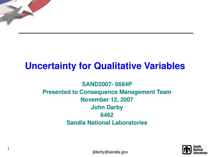 uncertainty for qualitative variables