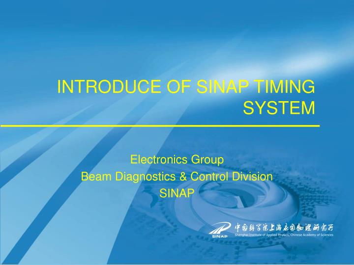 introduce of sinap timing system
