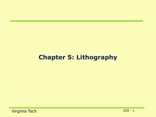 Chapter 5: Lithography