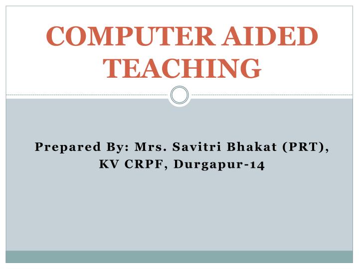 computer aided teaching
