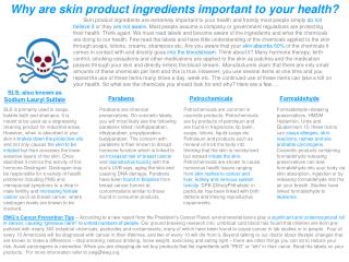 Why are skin product ingredients important to your health?