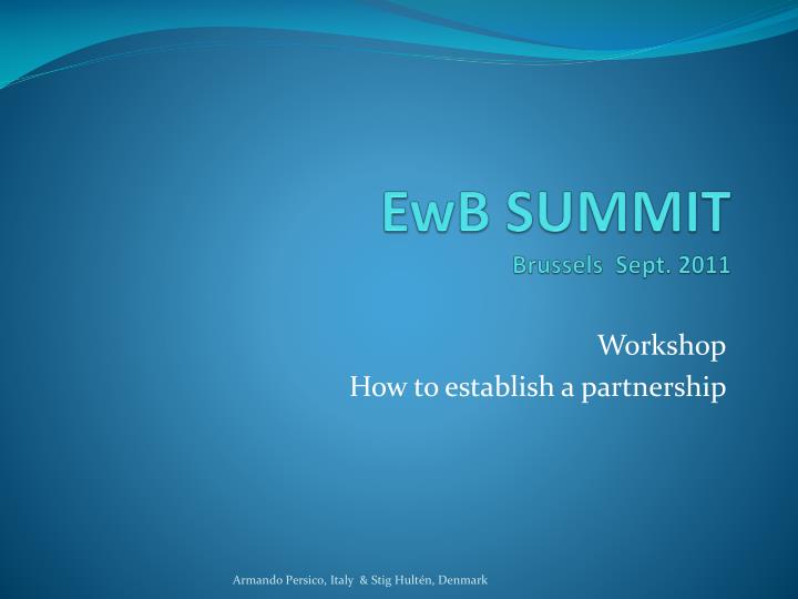 ewb summit brussels sept 2011