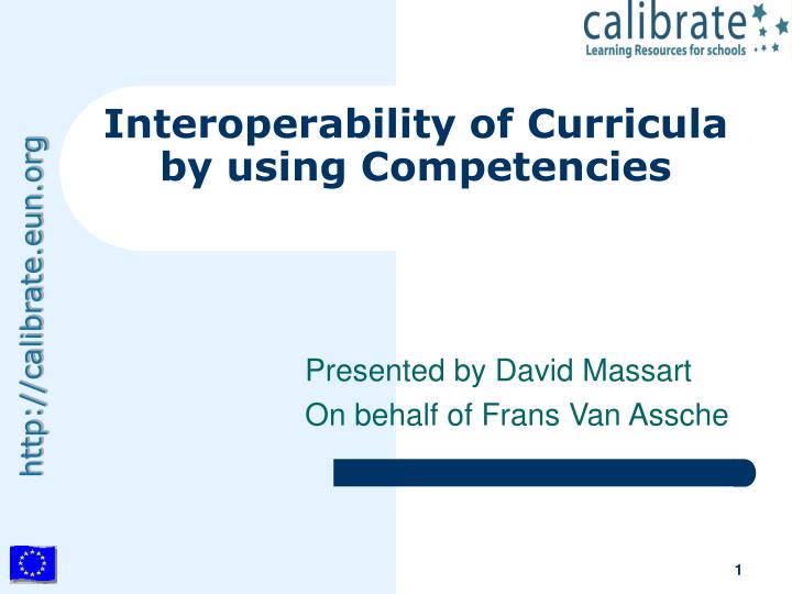 interoperability of curricula by using competencies