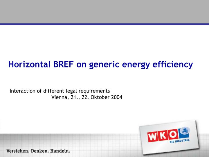 horizontal bref on generic energy efficiency