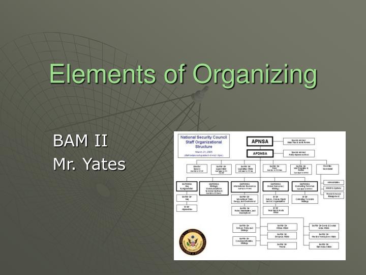 elements of organizing