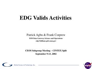EDG Valids Activities