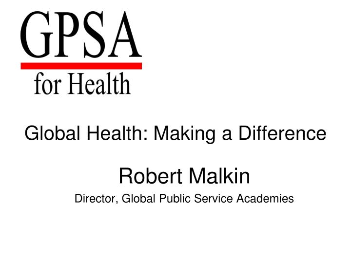 global health making a difference