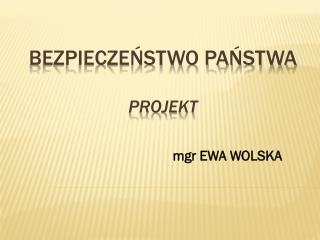 bezpiecze stwo pa stwa projekt