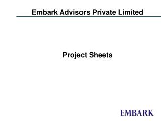Embark Advisors Private Limited Project Sheets