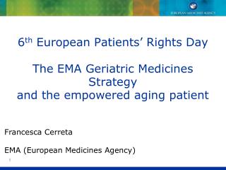 Francesca Cerreta EMA (European Medicines Agency)