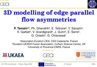 3D modelling of edge parallel flow asymmetries