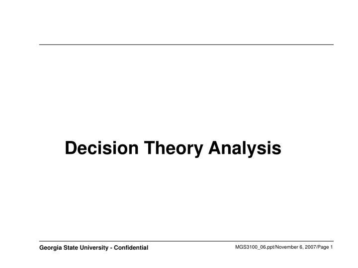 decision theory analysis