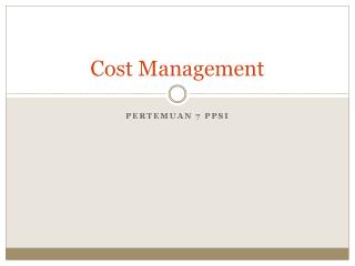 cost management