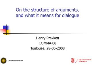 On the structure of arguments, and what it means for dialogue