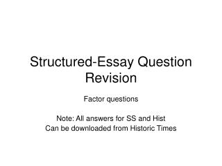 Structured-Essay Question Revision