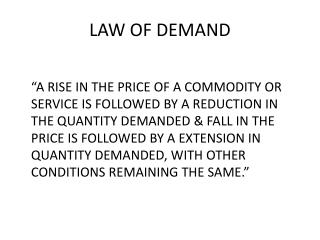 LAW OF DEMAND