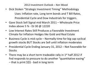 2012 Investment Outlook – Ken Wood