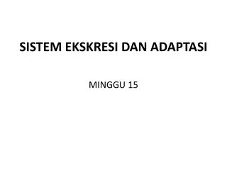 sistem ekskresi dan adaptasi