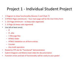 Project 1 - Individual Student Project