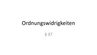 ordnungswidrigkeiten
