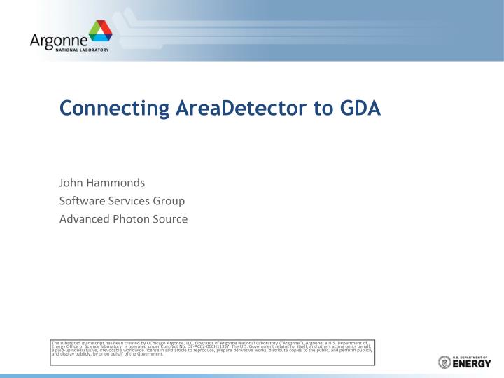 connecting areadetector to gda