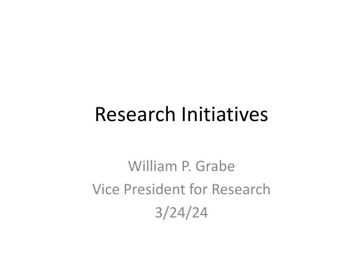 research initiatives
