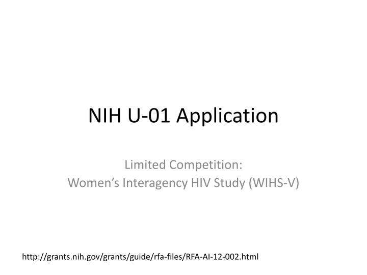 nih u 01 application