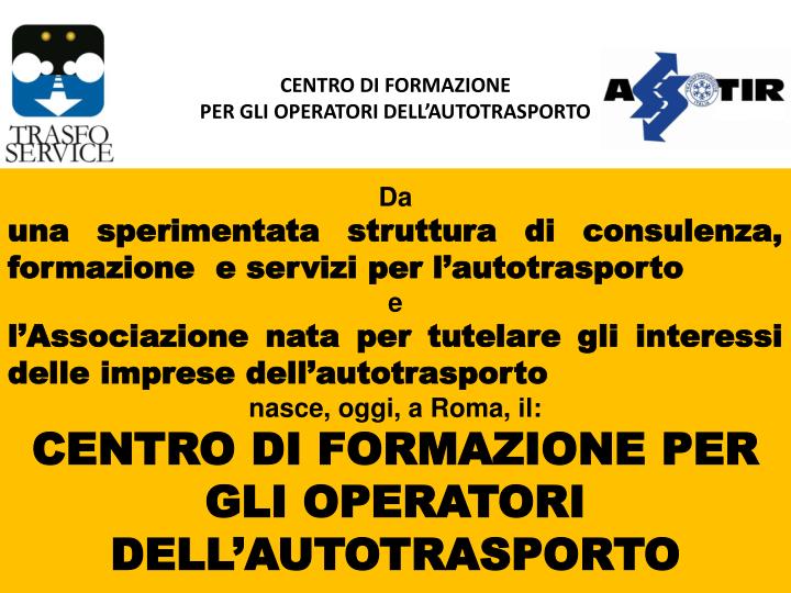 centro di formazione per gli operatori dell autotrasporto