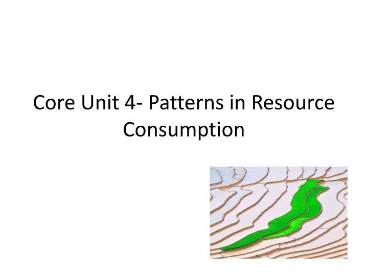 core unit 4 patterns in resource consumption