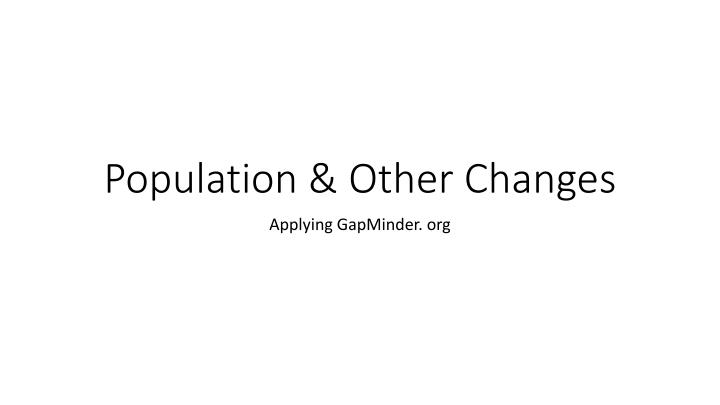 population other changes