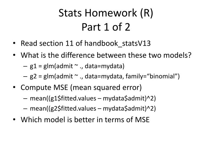 stats homework r part 1 of 2