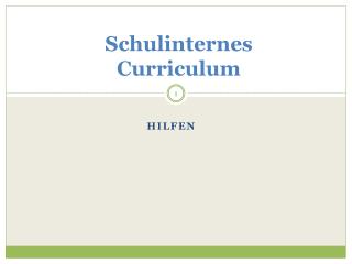 schulinternes curriculum