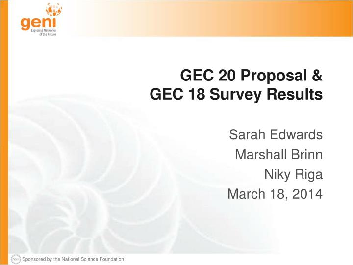 gec 20 proposal gec 18 survey results