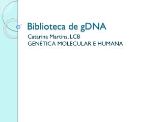 Biblioteca de gDNA