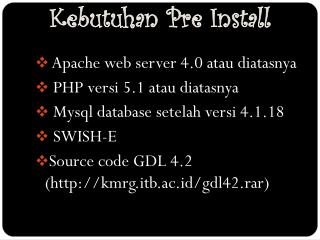 kebutuhan pre install