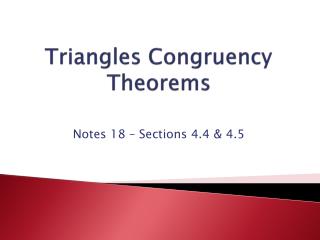 Triangles Congruency Theorems