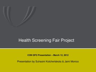 Health Screening Fair Project