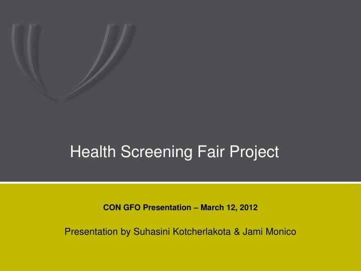 health screening fair project