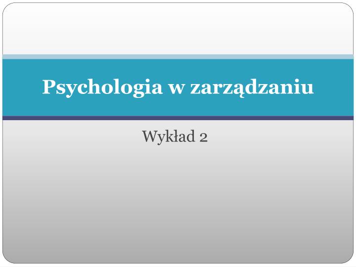 psychologia w zarz dzaniu