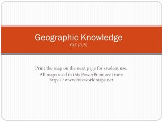 Geographic Knowledge GLE (3, 5)