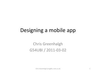 Designing a mobile app
