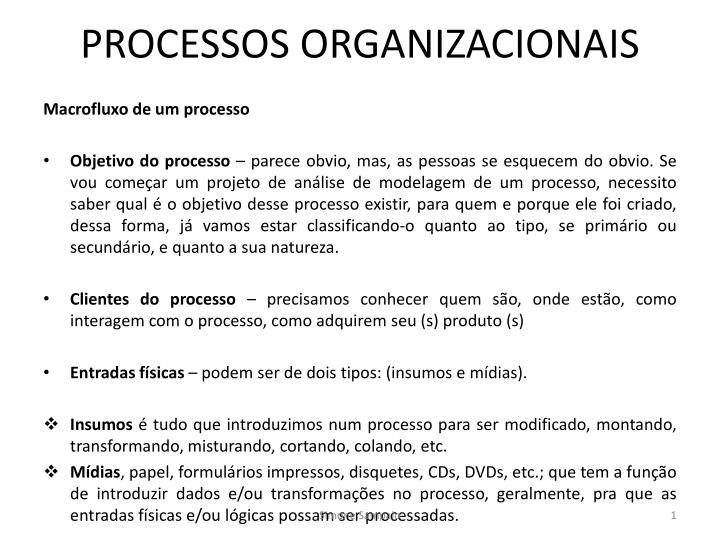 processos organizacionais