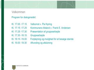 velkommen