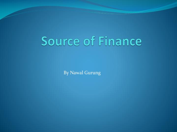 source of finance