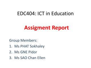 EDC404: ICT in Education